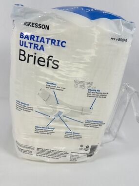 McKesson, Bariatric Ultra Briefs, 3XL, 8 Count, Waist Up to 95 Inches